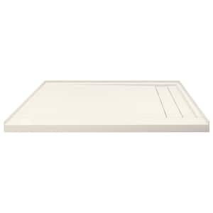 Linear 30 in. x 60 in. Single Threshold Shower Base with a Right Drain in Cameo