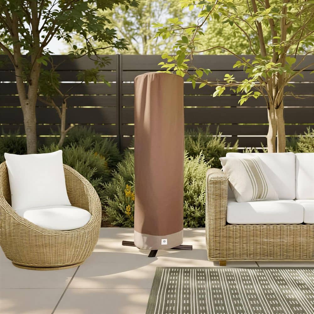 Duck Covers Ultimate 101 in. Brown Patio Offset Umbrella Cover with Integrated Installation Pole