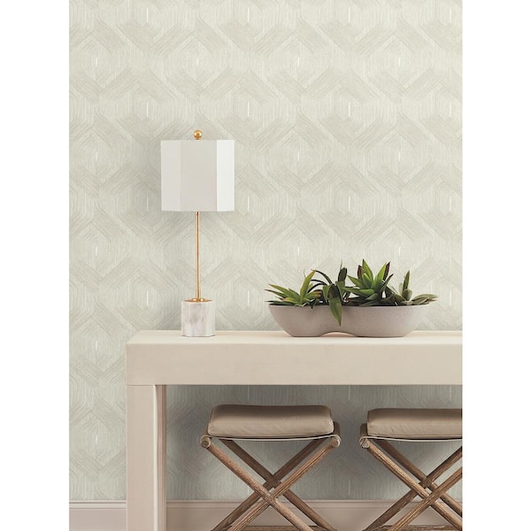 Fine Line Taupe Geometric Wallpaper