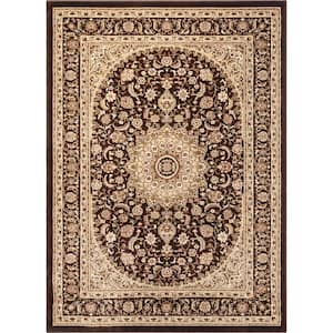 Timeless Aviva Brown 4 ft. x 5 ft. Traditional Soft Oriental Area Rug