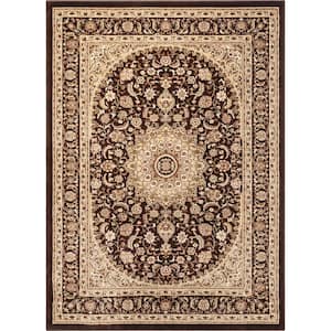 Timeless Aviva Brown 8 ft. x 11 ft. Traditional Soft Oriental Area Rug