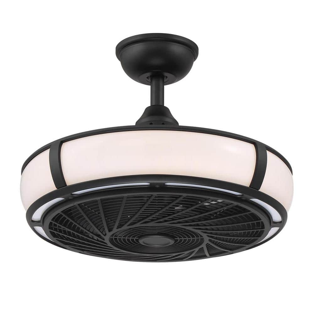 Home Decorators Collection Tuilene 21 in. Integrated LED Matte Black