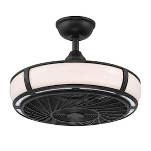 Tuilene 21 in. Integrated LED Matte Black Ceiling Fan with Light and Remote Control
