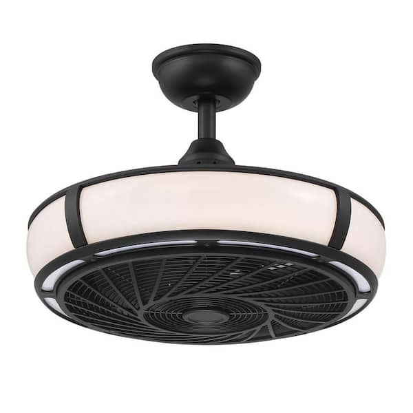 Tuilene 21 in. Integrated LED Matte Black Ceiling Fan with Light and Remote Control