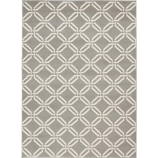 Nourison Jubilant Grey 6 ft. x 9 ft. Moroccan Farmhouse Area Rug