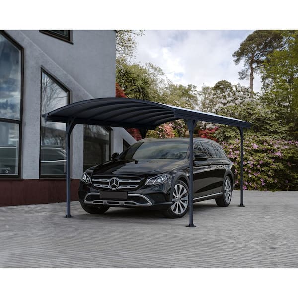Vitoria 10 ft. x 16 ft. Gray/Gray Opaque Metal Carport