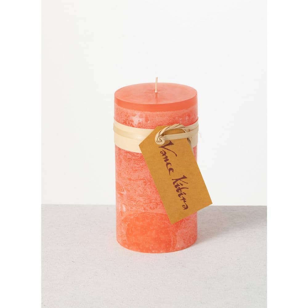Vance Kitira 6 in. Coral Timber Pillar Candle CT246COR The Home Depot