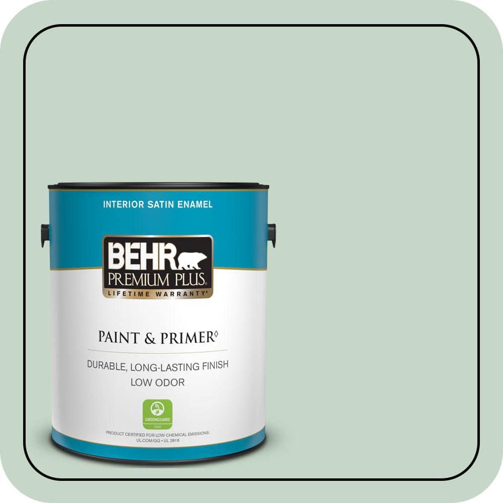 1 gal. #S410-2 New Moss Satin Enamel Low Odor Interior Paint & Primer price history on PriceWatchPro