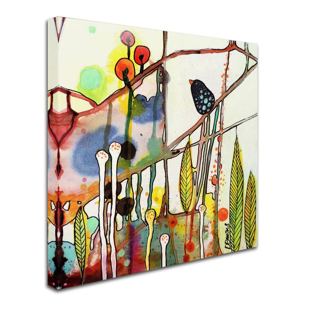 Colorful Abstract Bird and Floral Canvas Print