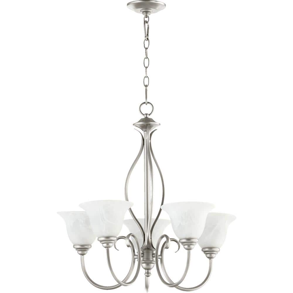 Spencer 5- -Light Classic Nickel Chandelier with Faux Alabaster Glass price history on PriceWatchPro