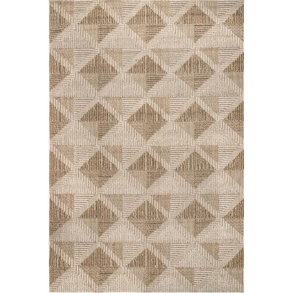 nuLOOM Tamia Textured Diamond Trellis Beige 8 ft. 10 in. x 12 ft. Area Rug