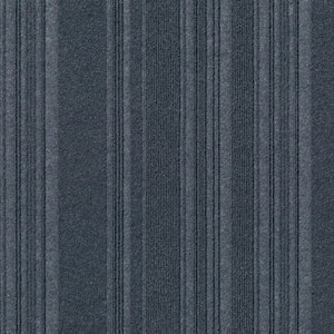 Adirondack - Denim - Blue Commercial 24 x 24 in. Peel and Stick Carpet Tile Square (60 sq. ft.)