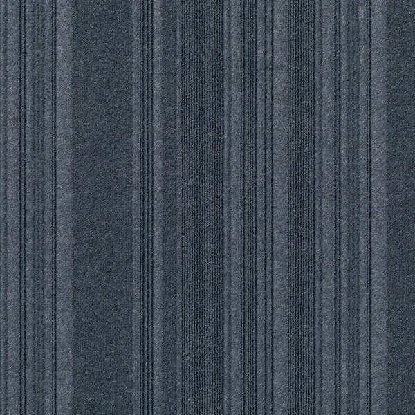Adirondack - Denim - Blue Commercial 24 x 24 in. Peel and Stick Carpet Tile Square (60 sq. ft.)