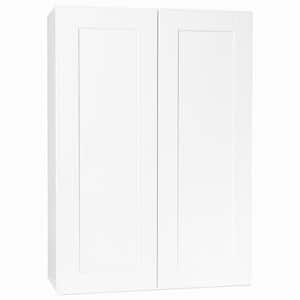 Shaker Satin White Stock Assembled Wall Kitchen Cabinet (30 in. x 42 in. x 12 in.)