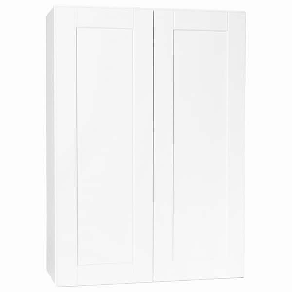 Hampton Bay Shaker Satin White Stock Assembled Wall Kitchen Cabinet (30 in. x 42 in. x 12 in.)