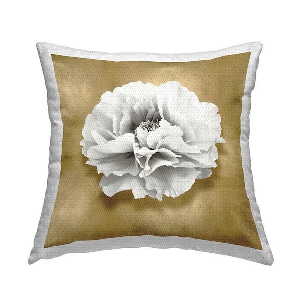 Stupell Industries Peony on Glam Gold Square Outdoor Throw Pillow
