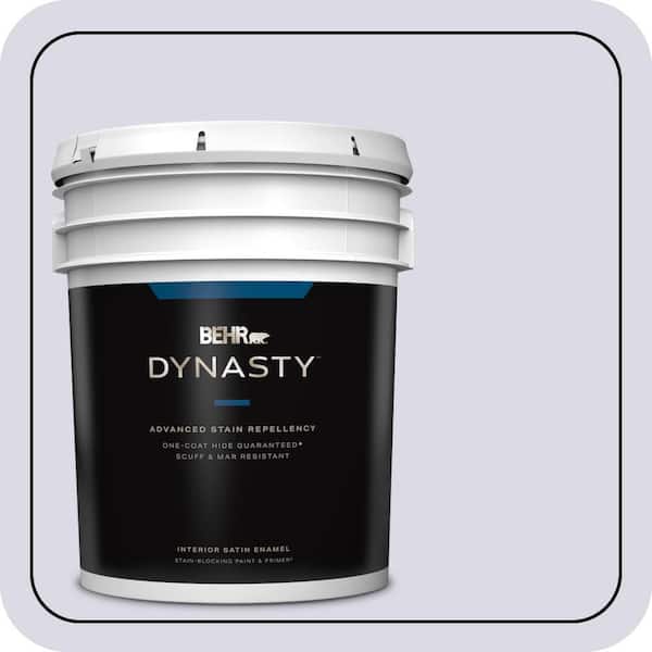 BEHR DYNASTY 5 gal. #S570-1 Misty Lavender Satin Enamel Interior Stain-Blocking Paint & Primer