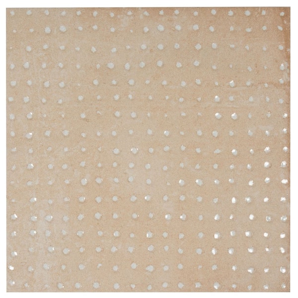 Palmera 9 in. x 9 in. Matte, Glossy Terracotta Beige Porcelain Dotted Square Tile (6.96 sq ft/case)-13 Pack