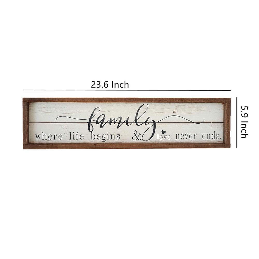 White and Brown Rustic Wood Family Wall Plaque