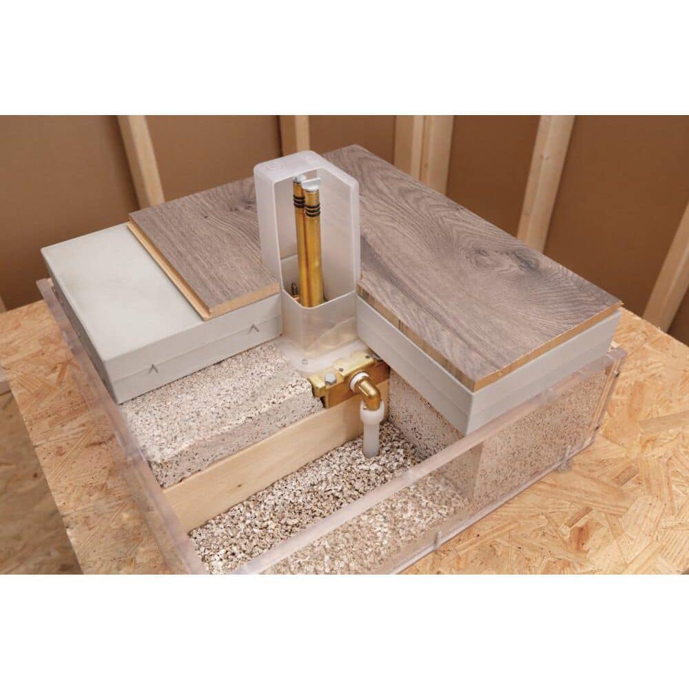 Gold Brass Floor Mount Tub Filler Rough-In Valve