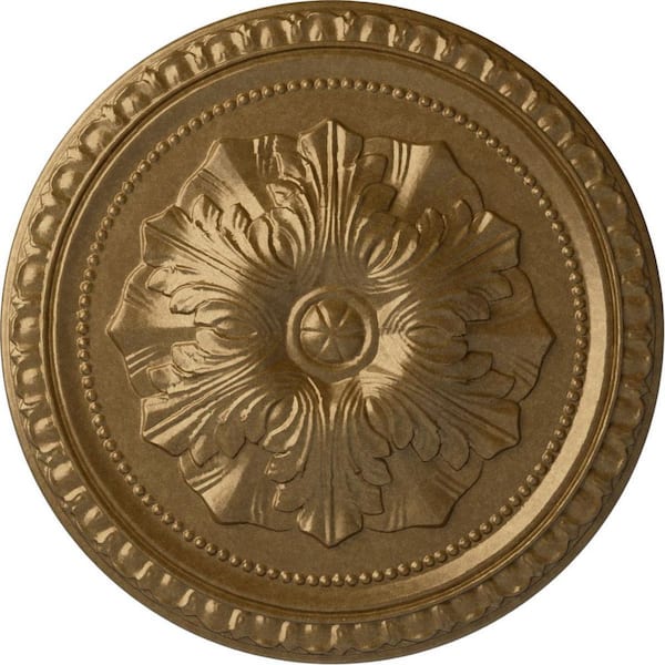 Ekena Millwork 18 in. x 1-3/8 in. Richmond Urethane Ceiling Medallion (Fits Canopies upto 2-5/8 in.), Pale Gold