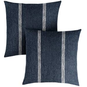 Sunbrella Lengthen Indigo Square Outdoor Throw Pillow (2-Pack)