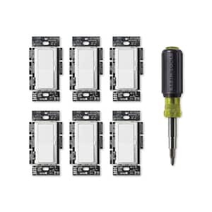 Diva LED+ Dimmer Switch for Dimmable LED, White, Klein 11-in-1 Multi Bit Screwdriver and Nut Driver (DVCL-6PKR-KSD)