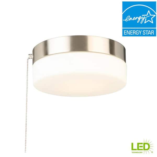 Hampton Bay 8 In 60 Watt Equivalent Brushed Nickel Integrated Led Drum Flush Mount With Pull Chain And Glass Shade Isp8011l 2 - How To Replace A Pull Chain Ceiling Light Fixture Hampton Bay 8 In 60 Watt Equivalent Brushed Nickel Integrated Led Drum Flush Mount With Pull Chain And Glass Shade Isp8011l 2 - How To Replace A Pull Chain Ceiling Light Fixture
