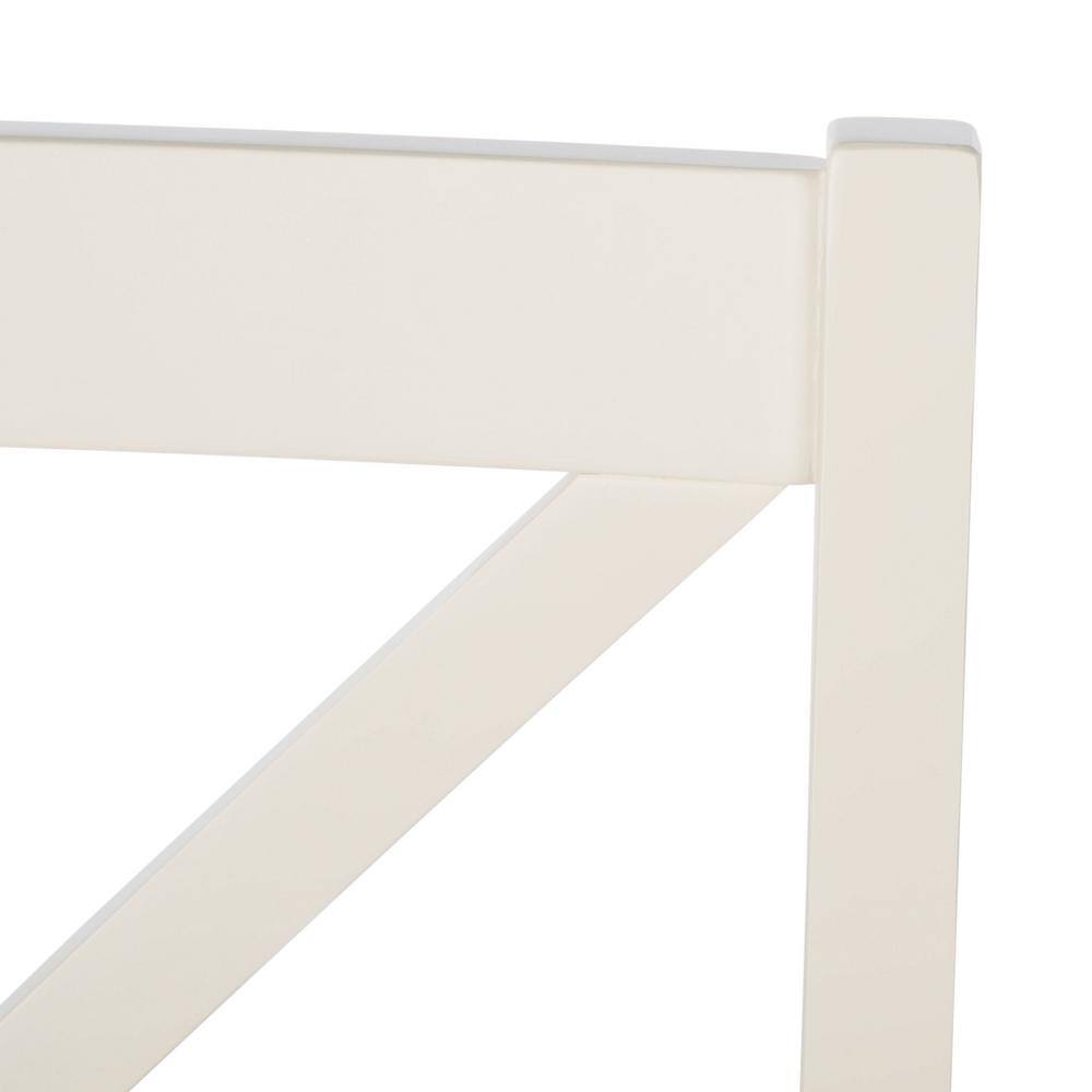 Akash White and Natural Wood Cross Back Dining Side Chair Set