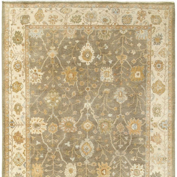 8 ft. x 10 ft. Gray, Beige Oriental Washable Area Rug