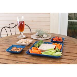 EVO Sustainable Goods Blue Eco-Friendly Wood-Plastic Composite Serving & Snack Set (Set of 5)