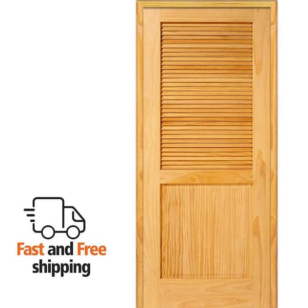 1sマントルピース　アンジュタイプ MMI DOOR 36 in. x 80 in. Half Louver 1-Panel Unfinished Pine Wood