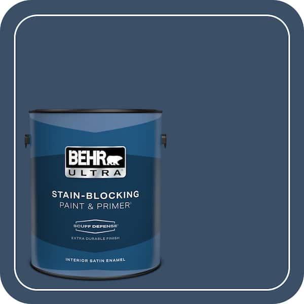 BEHR ULTRA 1 gal. #M510-7 Inked Extra Durable Satin Enamel Interior Paint & Primer