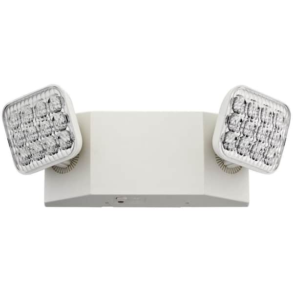 Lithonia Lighting 2-Light Plastic LED White Emergency Unit with Adjustable Optics