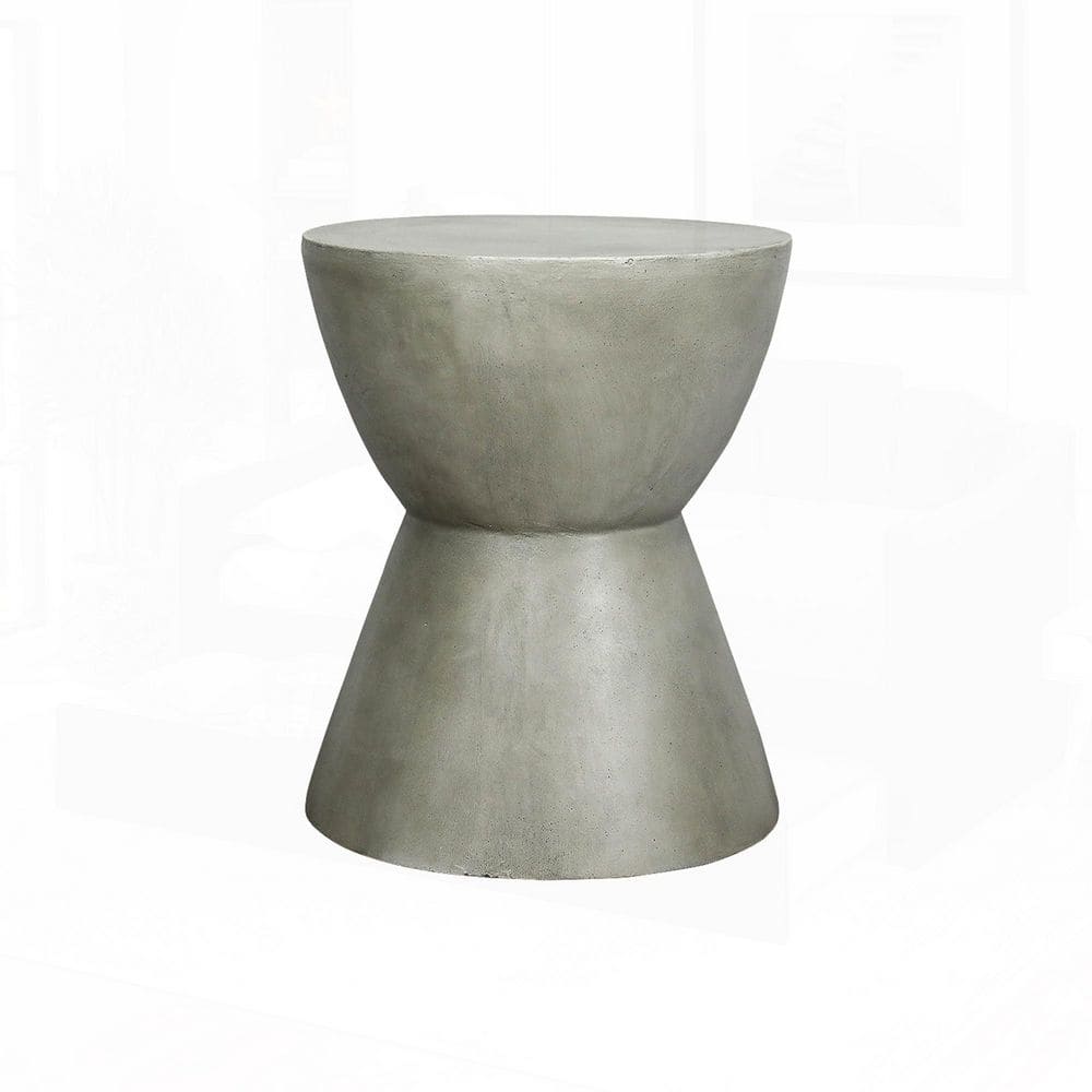 Modern 18.3 in. Gray Concrete End Table Sculpture for Outdoor Garden, Patio, Porch, or Home Decor price history on PriceWatchPro