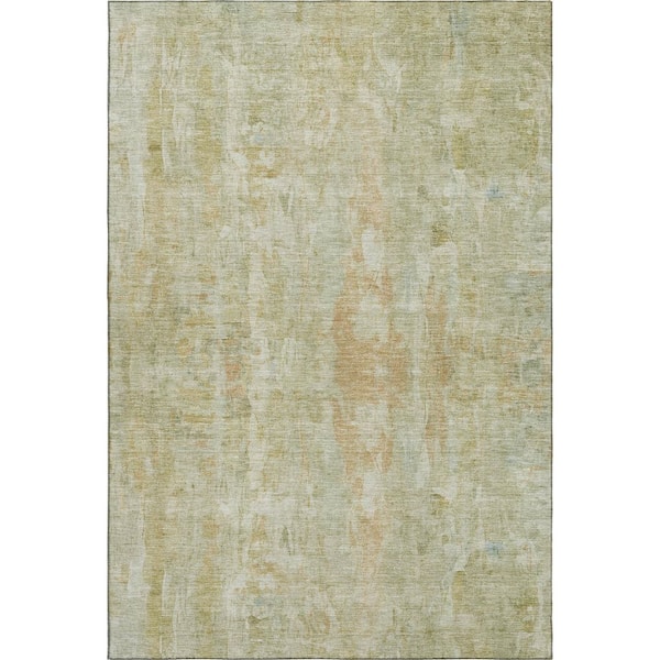 Mayfield Premium Machine Washable Abstract AMF2310 Celery 9 ft. x 12 ft. Area Rug