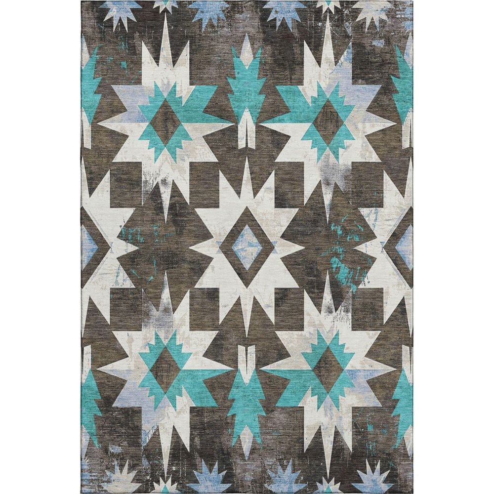 Mayfield Premium Machine Washable Abstract AMF1893 Brown 9 ft. x 12 ft. Area Rug price history on PriceWatchPro