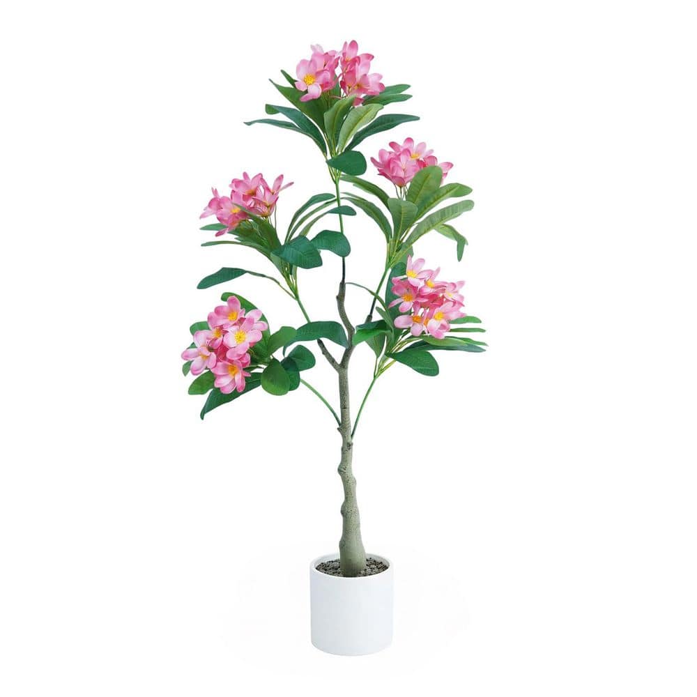 4 ft. Artificial Frangipani Tree, Artificial Plant Made of Silk and Plastic, Decorative Artificial Tree with White Pot price history on PriceWatchPro
