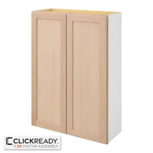 30 in. W x 12 in. D x 42 in. H Ready to Assemble Wall Kitchen Cabinet in Unfinished with CLICKREADY Technology