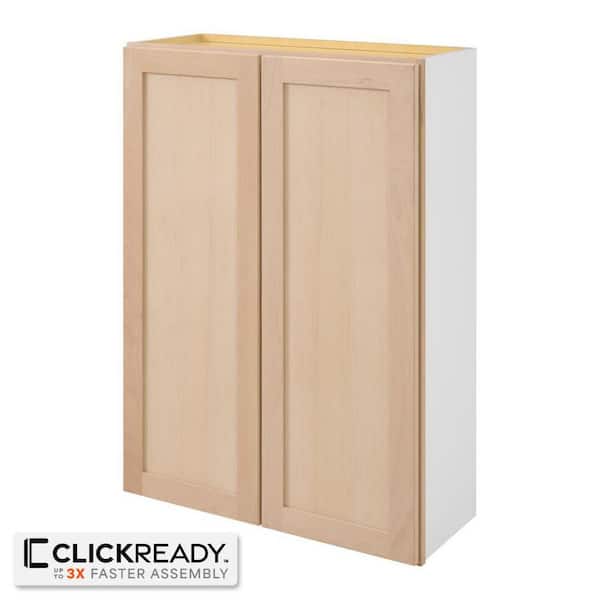 30 in. W x 12 in. D x 42 in. H Ready to Assemble Wall Kitchen Cabinet in Unfinished with CLICKREADY Technology