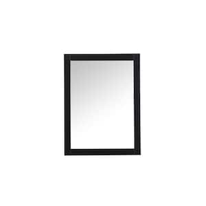 Timeless Home 24 in. W x 32 in. H x modern Wood Framed Rectangle Black Mirror