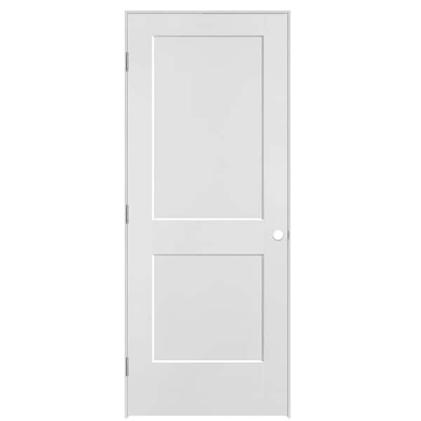 Masonite 32 in. x 80 in. 2-Panel Logan Right-Hand Hollow Core Primed Molded Composite Single Prehung Interior Door