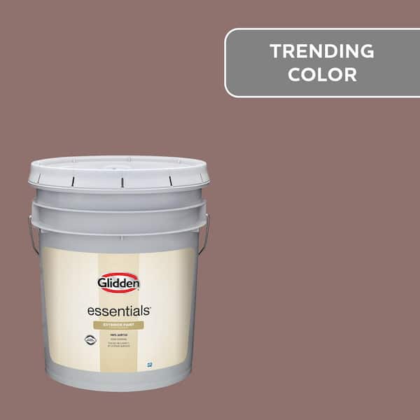 Glidden Essentials 5 gal. PPG1054-6 Oakwood Brown Semi-Gloss Exterior Paint