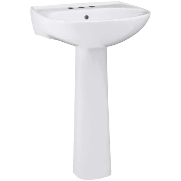 Sterling Sacramento Vitreous China Pedestal Combo Bathroom Sink in White with Overflow Drain