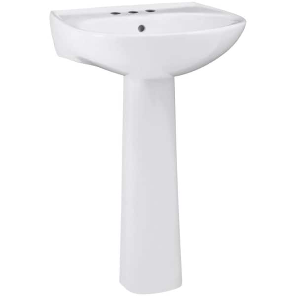 Sacramento 18.3 in. x 21.25 in. Pedestal Bathroom Sink in White Vitreous China