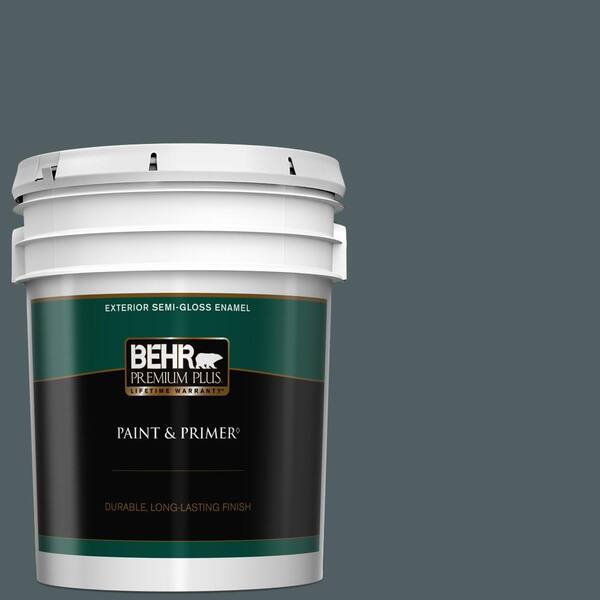 Behr Premium Plus 5 Gal 740f 6 Marine Magic Semi Gloss Enamel Exterior Paint Primer 534005 - Marine Paint Colors For Wood