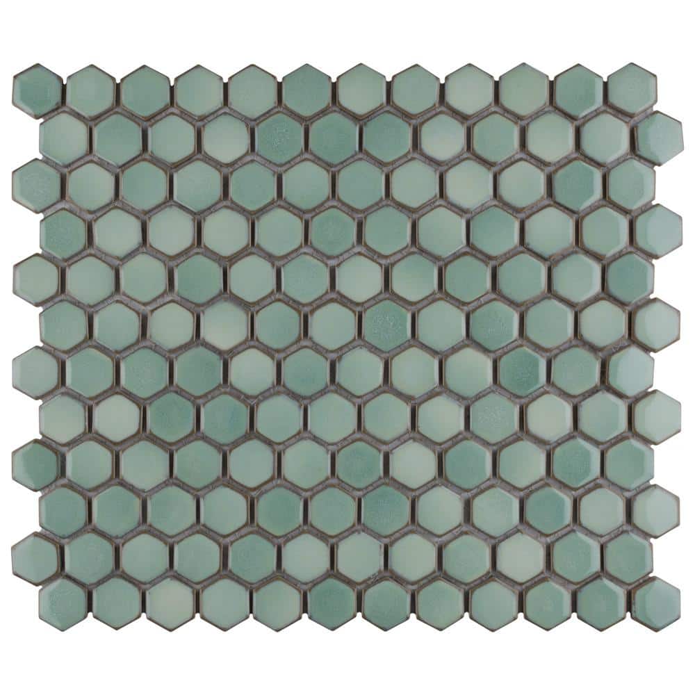 Mint Green Hexagon Porcelain Mosaic Tile for Walls and Floors