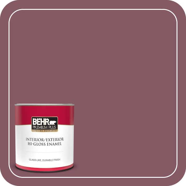 BEHR PREMIUM PLUS 1 qt. #100D-6 Rose Garland Hi-Gloss Enamel Interior/Exterior Paint & Primer