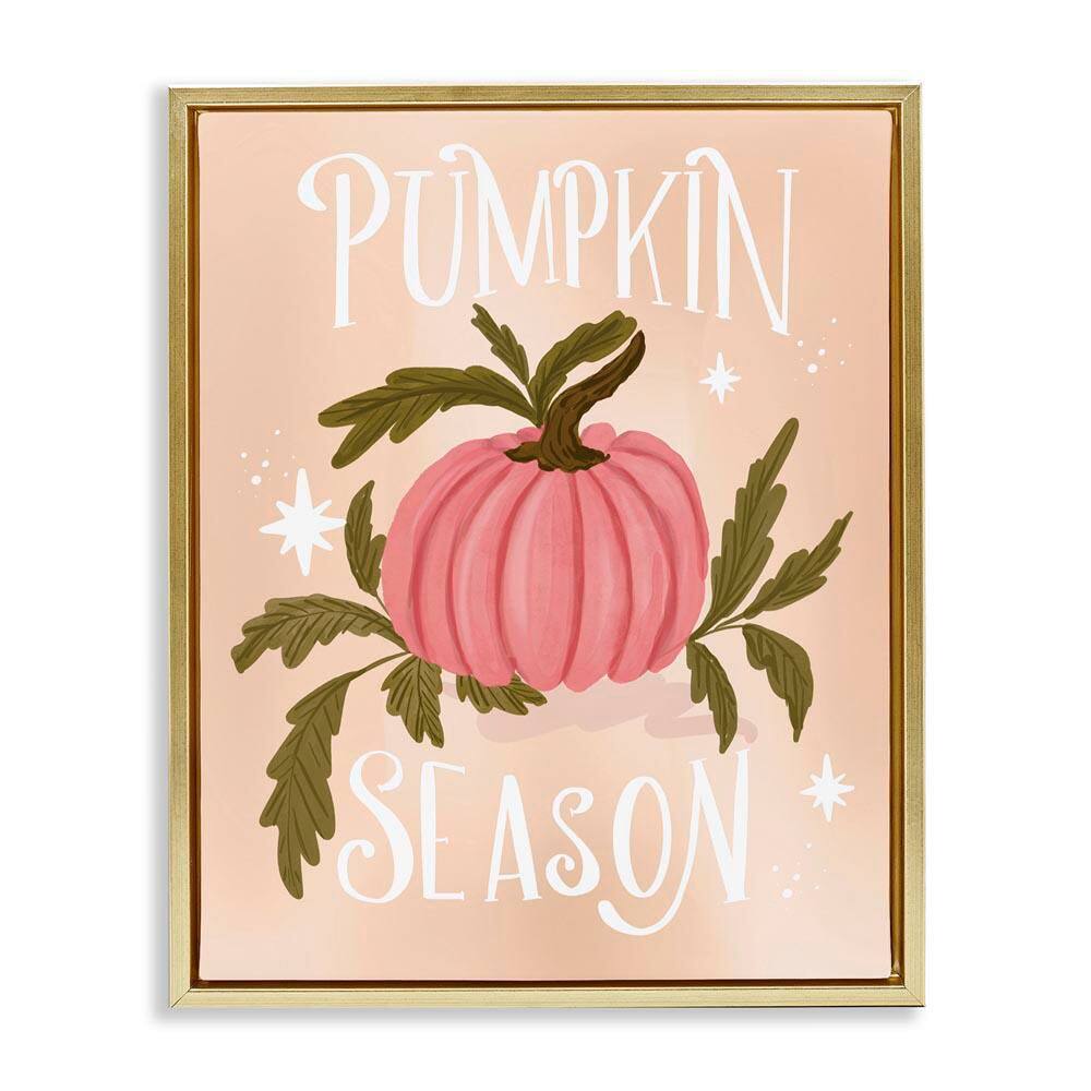 Pumpkin Season with Leaves by Isabela Schielke Gold Floater Frame Nature Graphic Art Print 21 in. x 17 in. price history on PriceWatchPro