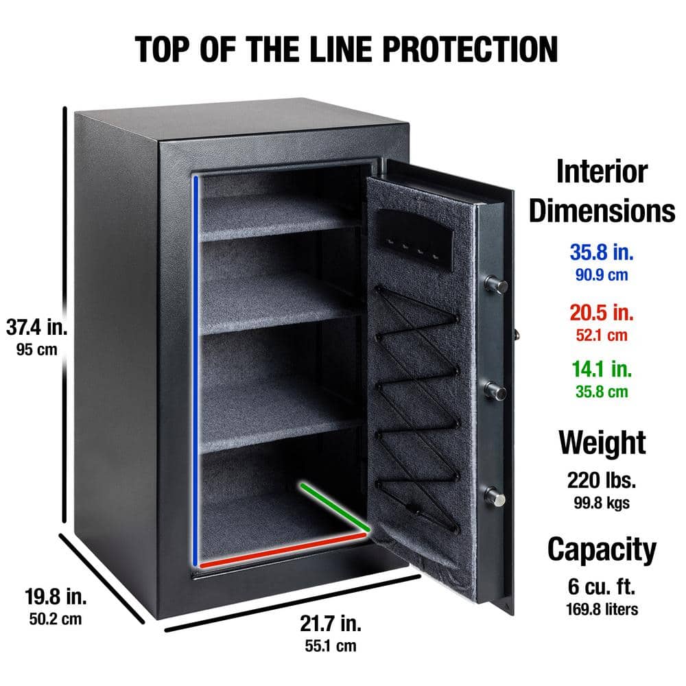 Black Solid Steel 6-cu ft Safe Box with Electronic Keypad Lock